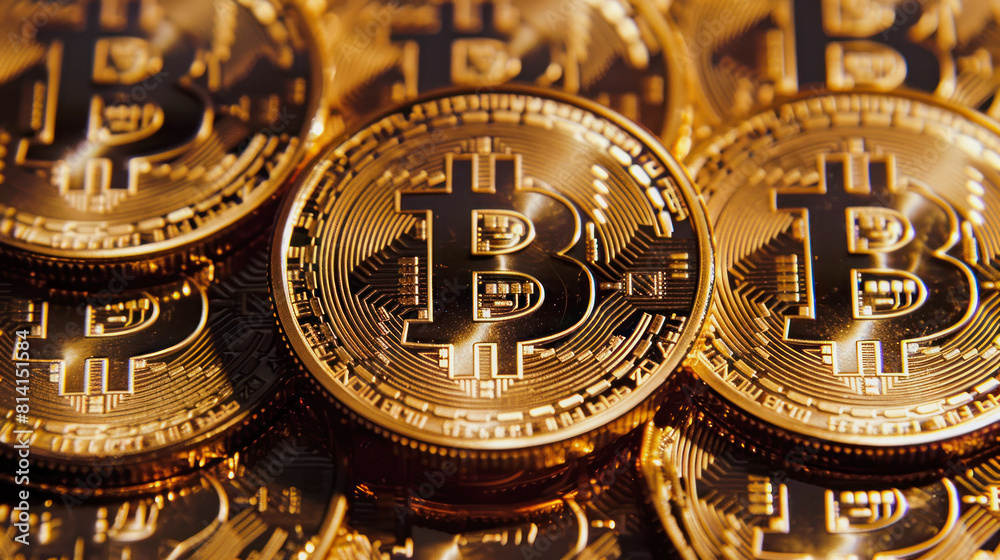 illustration with a lot of Bitcoins on each other