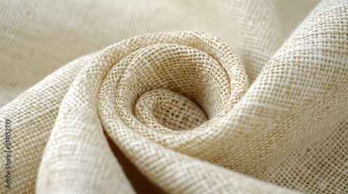 Close-up of rolled burlap fabric