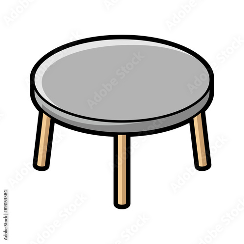 Dining table icon in isometry style. Domestic and office furniture and equipment.