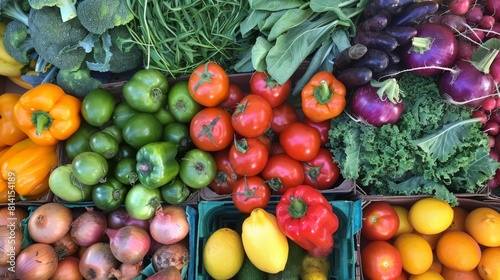 Colorful Farmer s Market Display of Fresh Produce