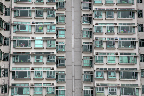 facade of urban apartment house in Hong Kong photo