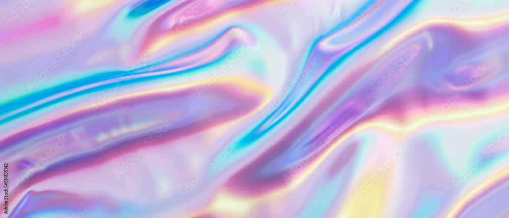Fototapeta premium Psychedelic Holographic Waves Background with Vivid Colors