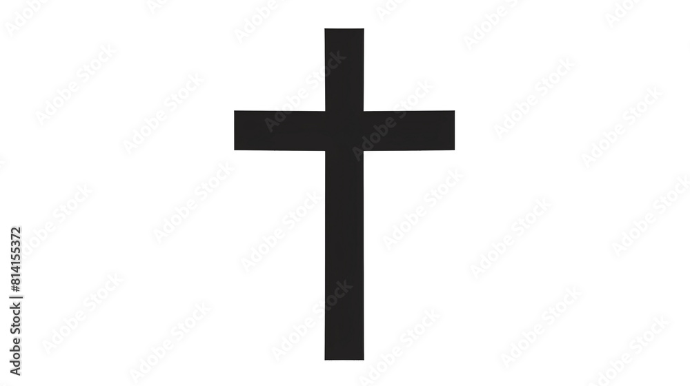 a black cross on a white background