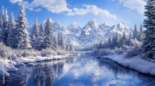 Teton National Park USA Photorealistic In this pho_001 © Евгений Высоцкий