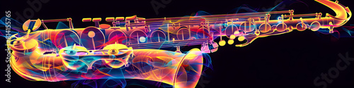 Saxophone in Bright Neon Colors 