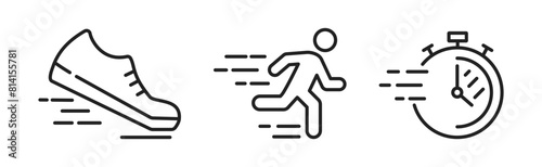 Running icons. Fast run symbol. Vector illustration