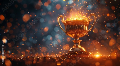 Golden Trophy on Table