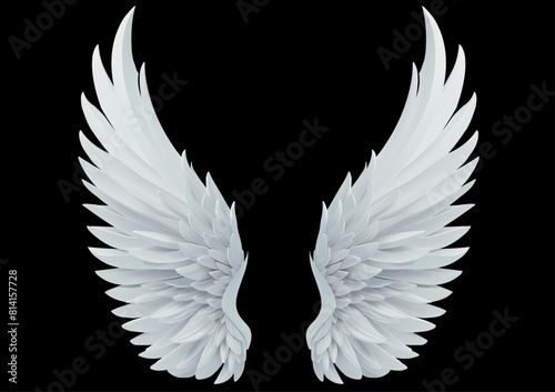 Angel angel design elements - wings on the black background