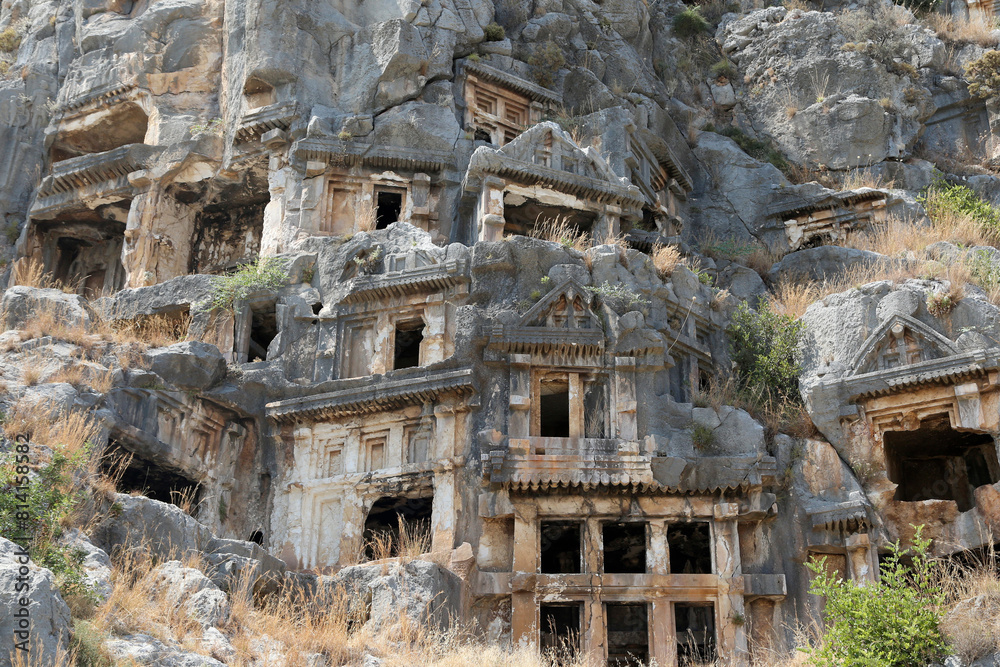 Lycian tombs in the Myra, Turkey historical site