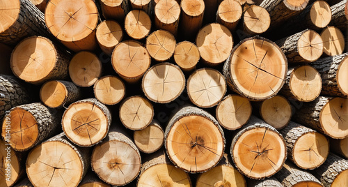 Timber Harvest  Nature s Lumber Stacks. Trunks of fallen trees lying in a pile