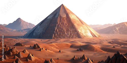 pyramide in wüste sandwüste transparentem hintergrund ausgeschnitten photo