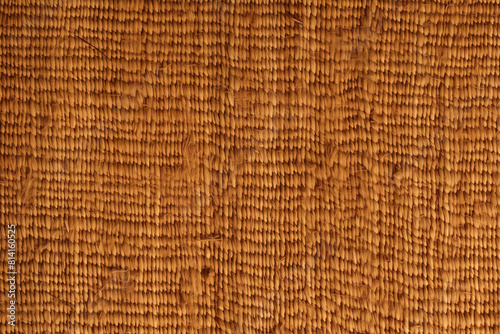 Jute rough texture background. Brown burlap fabric backdrop with wicker. Printable surface of sackcloth natural material.