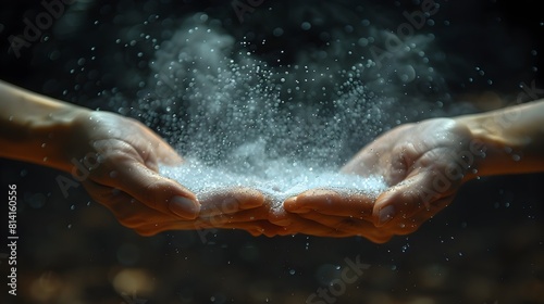 Graceful Hands Releasing Tranquil White Mist into the Air © idea24Club