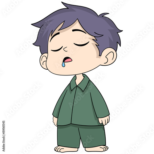 little boy is sleepwalking