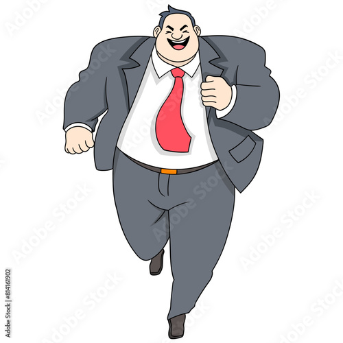 workers wearing suits are running to chase financial targets © Popular Vector
