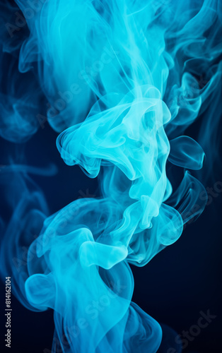 Turquoise Ink Smoke Flow - made with Generative AI (ID: 814162104)