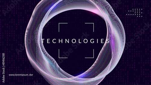 Technolog Background. Science research: learning innovation. Partial cover of a network banner. Mobile visualization of analytical patterns. Abstract Background.