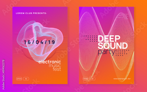 Fest Flyer. Discotheque Concert Template. Green Night Club Banner. Party Event. Soundwave Disco Invitation. Pink Music Magazine. Festival Invite. Violet Fest Flyer