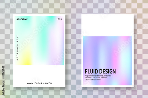 Minimal Shape. Color Mesh. Plastic Concept. Fashion Vector. Gradient Background. Business White Template. Purple Rainbow Cover. Violet Minimal Shape
