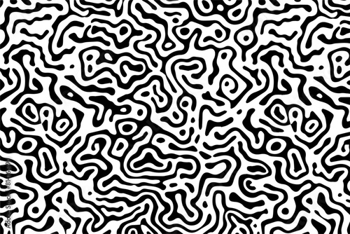 abstract shapes in doodle style, black transparent pattern, vector decoration overlay monchrome, laser cutting cnc background engraving, decorative print design backdrop © Split