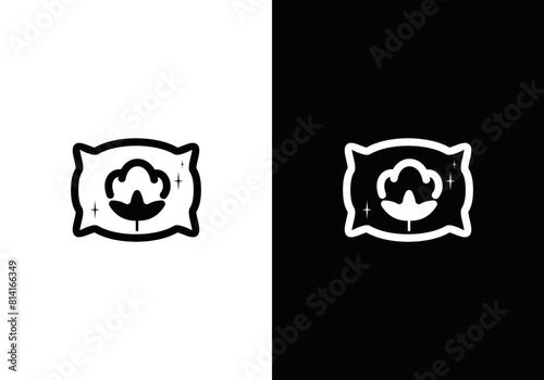Cotton pillow logo design template. cotton pillow design logo. logo for lovers of cotton pillow products.