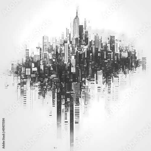 An Elegant Transformation from Barcode to City Skyline - Creative Abstract Design
