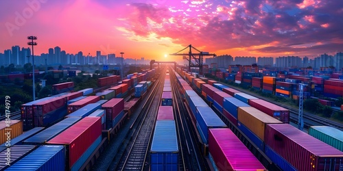 Streamlining China importexport operations with efficient intermodal container transport in rail logistics. Concept Efficient Intermodal Container Transport  Rail Logistics  China Import