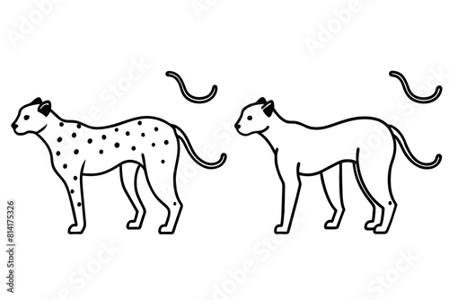 cheetah line art silhouette illustration