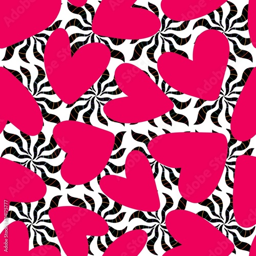 Valentines hearts seamless retro pattern for wrapping paper and fabrics