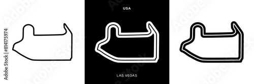 Las Vegas Circuit Vector. Las Vegas USA Circuit Race Track Illustration with Editable Stroke. Stock Vector.	
