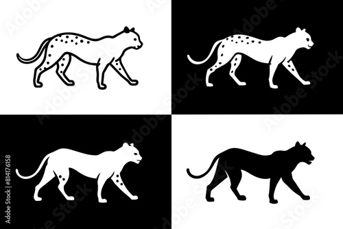 cheetah line art silhouette illustration