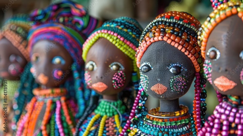Obraz premium African unique rag dolls in traditional handmade color