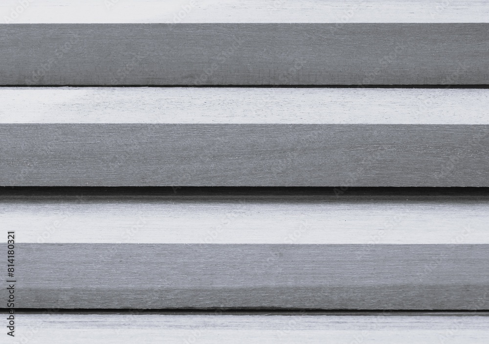 Horizontal angular wooden beams close together