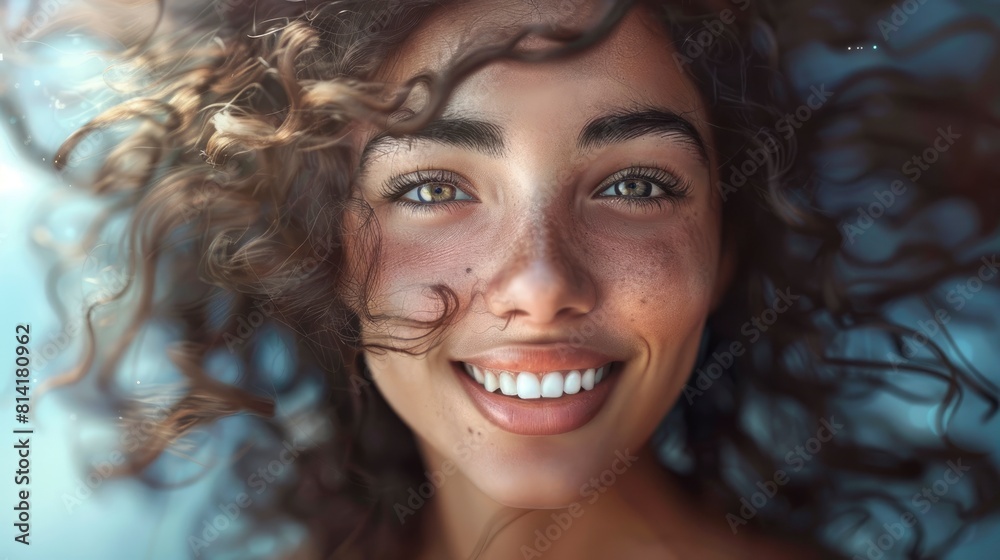 A Photo Captured A Cheerful Curly Girl, Her Positive Emotions Radiating From The Image,High Resolution A Photo Captured A Cheerful Curly Girl, Her Positive Emotions Radiating From The Image,High Resolution