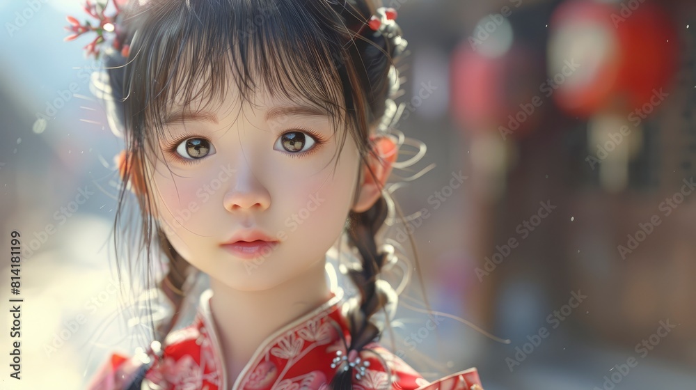 A Portrait Captured The Adorable Innocence Of A Chinese Girl, Her Charm Captivating All Who Beheld Her,High Resolution A Portrait Captured The Adorable Innocence Of A Chinese Girl, Her Charm Captivating All Who Beheld Her,High Resolution