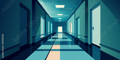 Modern Hospital Corridor - clean aesthetics, the promise of advanced healthcare