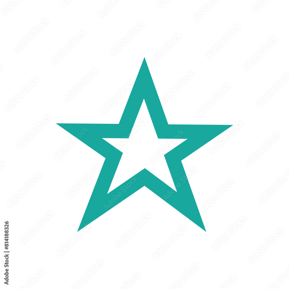 Turquoise Star Logo Vector in elegant Style with White Background Turquoise Star Logo Vector in elegant Style with White Background