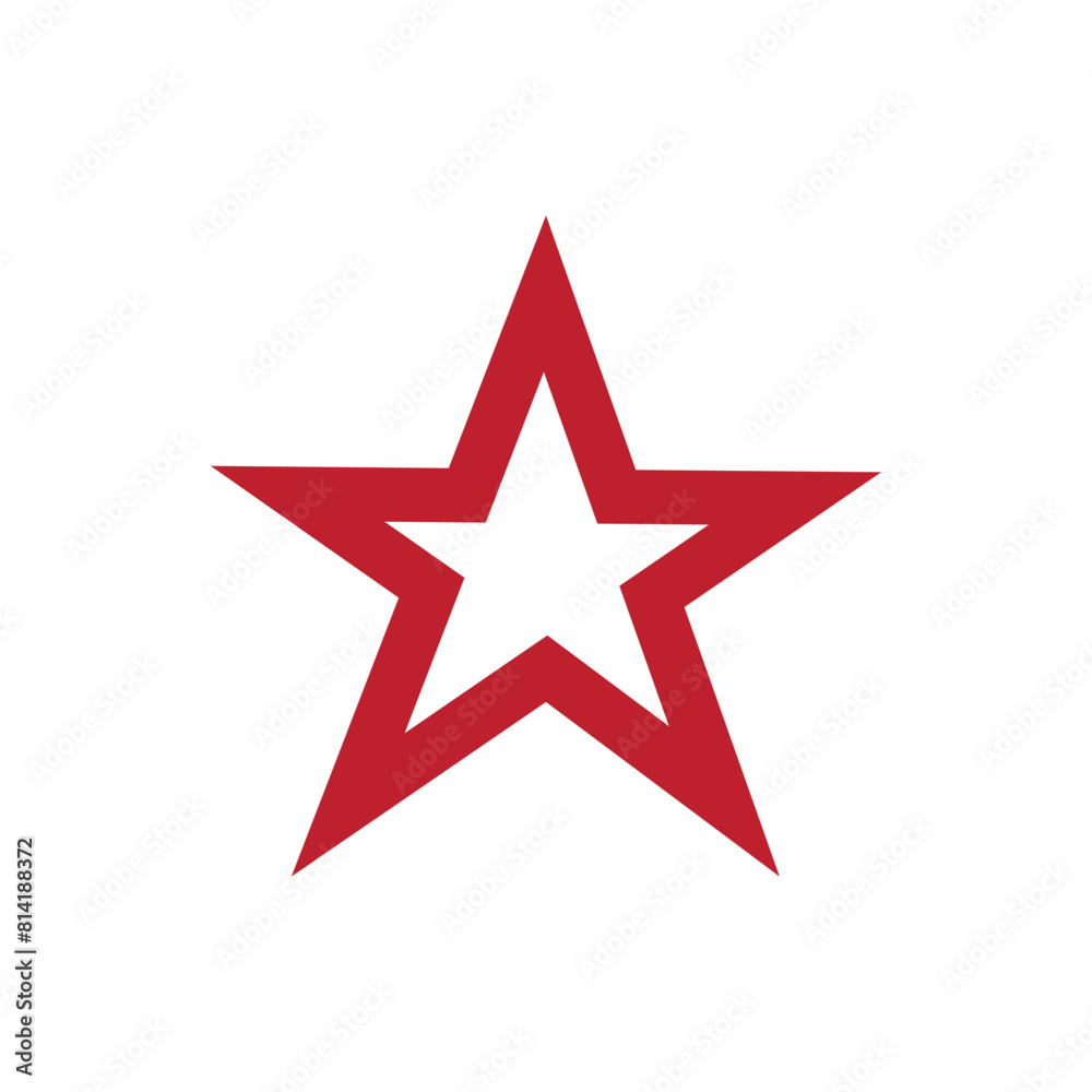 Fototapeta premium Orange Star Logo Vector in elegant Style with White Background.
