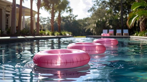 Relaxing in the pool on a hot summer day is the best way to cool off.pool in the park