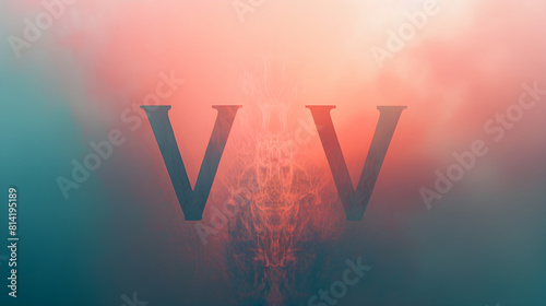 Vintage 'VV'-Vide Vide Latin Abbreviation Against Soft Hued Background photo
