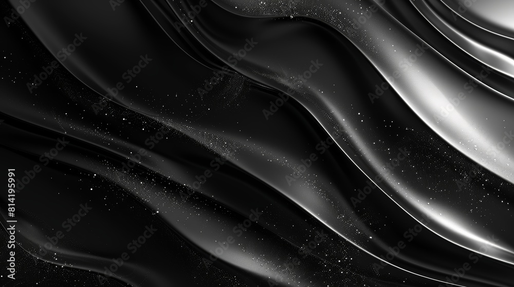 Fototapeta premium Black and silver waves of liquid metal.