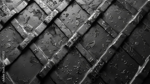 basah tire tread with water droplets photo
