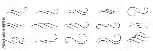 Calligraphy wavy line vector elements set. vector Illustration.