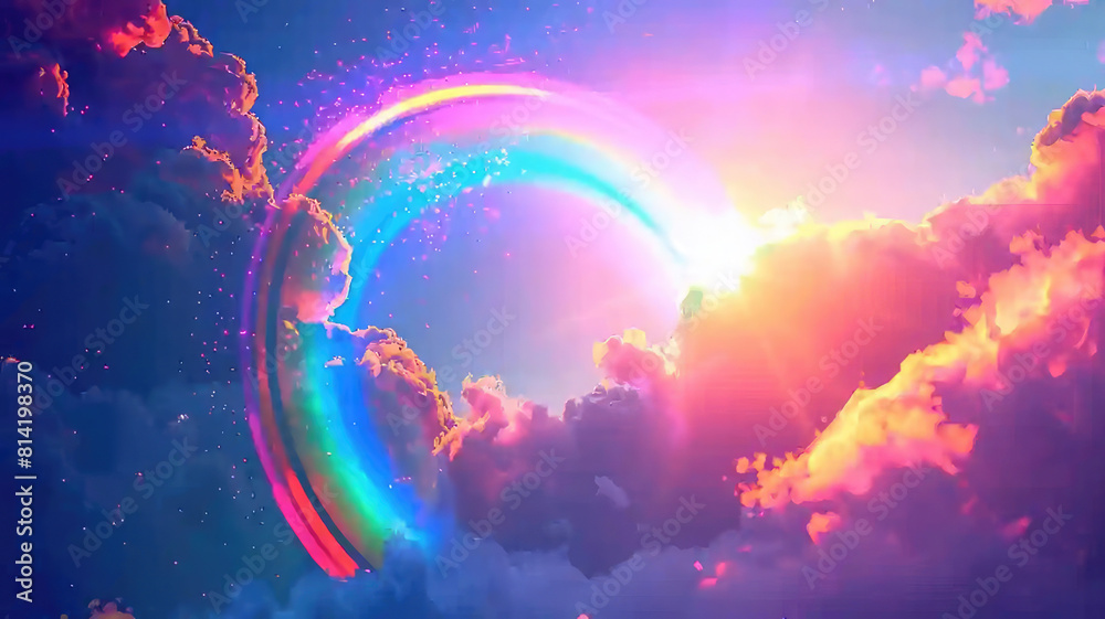  Abstract Magical Rainbow Sky Pink Purple Pastel Tones