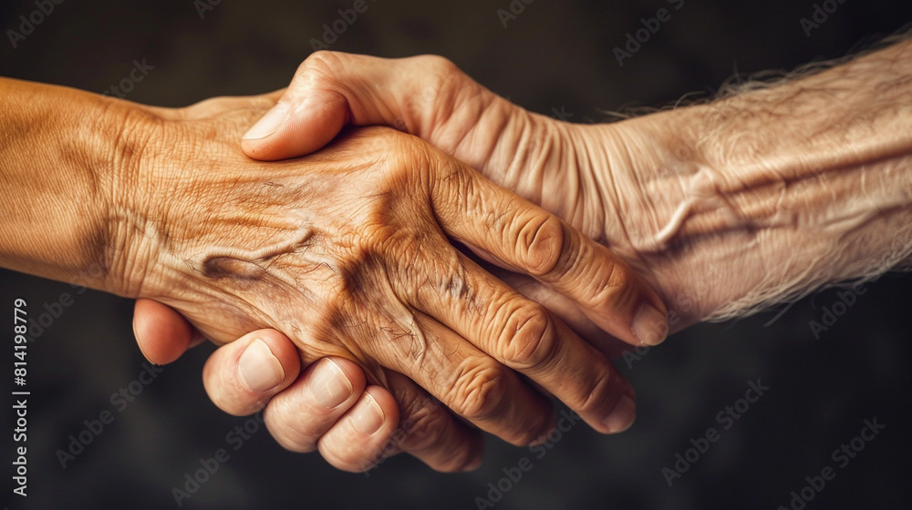 Fototapeta premium Inter generational Handshake: Passing the Torch of Legacy