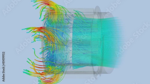 Industrial mixer duct airflow simulation - CFD simulation Computational fluid dynamics