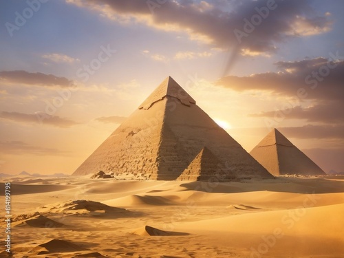  Echoes of History  The Great Pyramid of Giza Amidst Desert Sands 