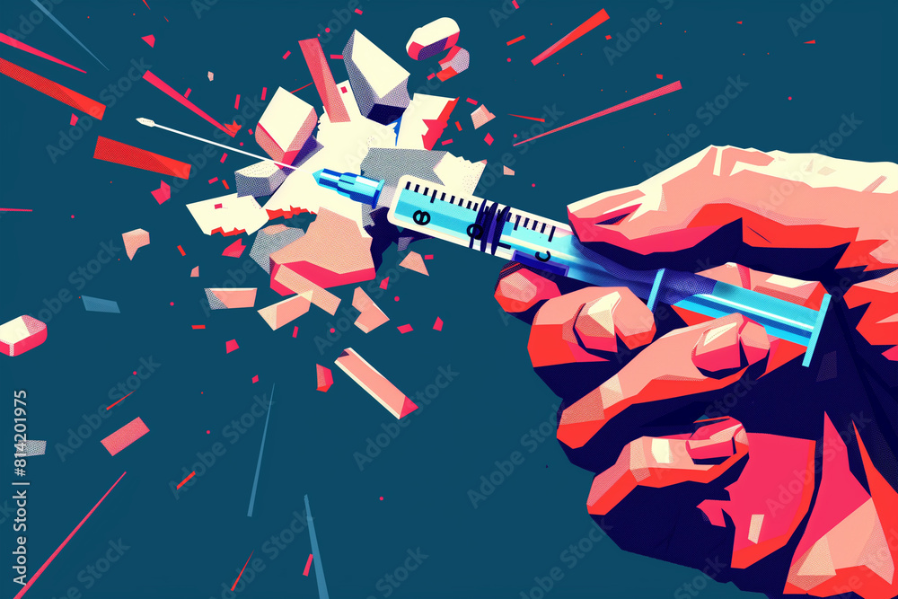 Hand Holding Syringe Hand Holding Syringe