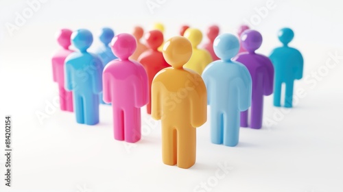 group of people 3d icon, on white background