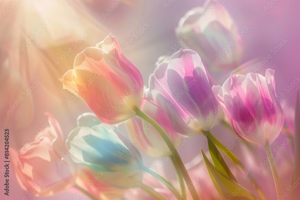 delicate pastel multicolor background with tulips delicate pastel multicolor background with tulips